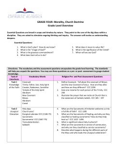 GRADE FOUR: Morality, Church Doctrine Grade Level Overview