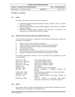 Road Lighting - Hamilton City Council