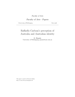 Raffaello Carboni`s perception of Australia and Australian identity