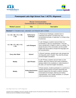 Powerspeak Latin High School Year 1 ACTFL Alignment