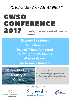 cwso conference 2017 - St. Joseph`s Healthcare Hamilton