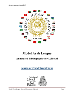 MAL Annotated Bibliography for Djibouti()