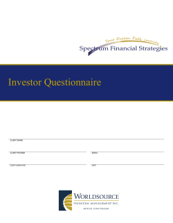 Investor Questionnaire - Spectrum Financial Strategies
