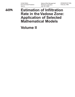 Estimating Infiltration Volume II - Water