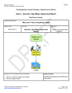Kindergarten Social Studies: Myself and Others Unit 3