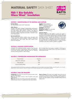 fbs-1 bio-soluble Glass Wool&trade; insulation - Climate