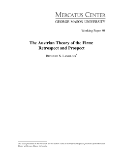 The Austrian Theory of the Firm