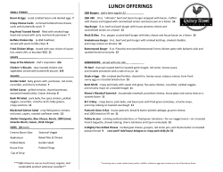 Our Menu - Quincy Street Bistro