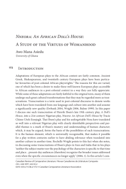 Nneora: An African Doll`s House: A Study of the Virtues of Womanhood