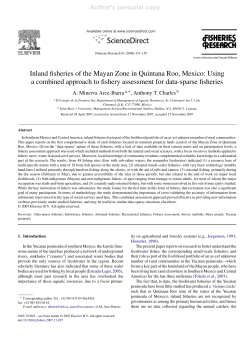 Inland fisheries of the Mayan Zone in Quintana Roo, Mexico: Using