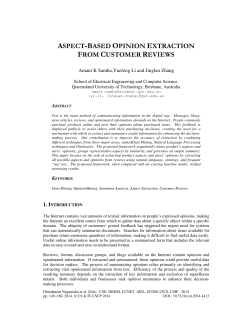 aspect-based opinion extraction from customer reviews