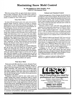 Maximizing Snow Mold Control