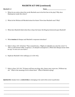 Macbeth Act One 3