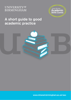 A short guide to good academic practice