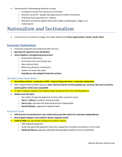 Nationalism and Sectionalism