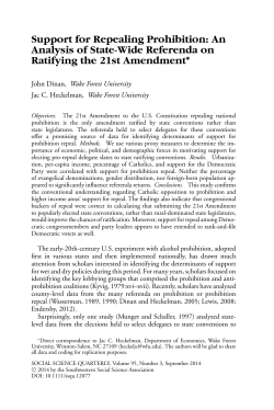 Support for Repealing Prohibition