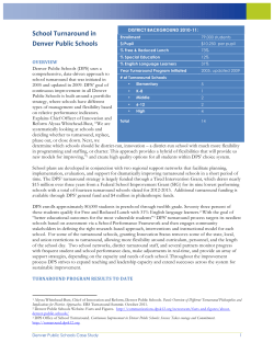 School Turnaround in Denver Public Schools