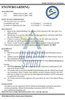 SNOWBOARDING - Alberta Sport Connection