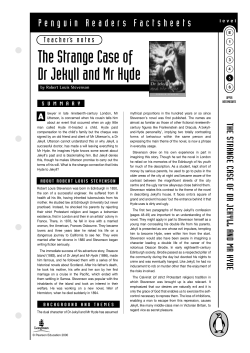 The Strange Case of Dr Jekyll and Mr Hyde