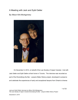 John Geller - The Law Society of Upper Canada