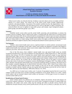 Clinical School Social Work - School Social Work Association of