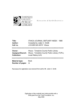 ITHACA JOURNAL OBITUARY INDEX 1989