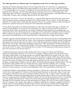 The Table Egg Market in California under New