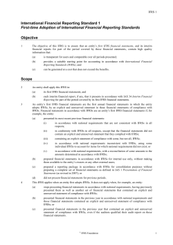 First-time Adoption of International Financial