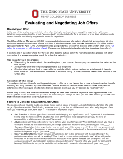Evaluating and Negotiating Job Offers