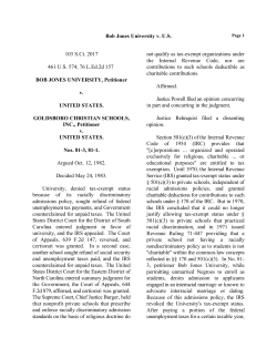 Bob Jones v. United States - Constitutional Law Reporter