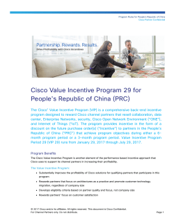 Cisco Value Incentive Program 29 for People`s Republic of China
