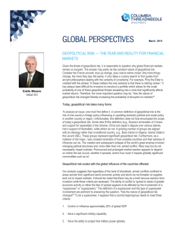 geopolitical risk &mdash; the fear and reality for