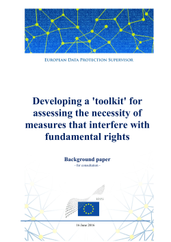 background paper on necessity - European Data Protection