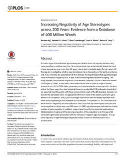 Increasing Negativity of Age Stereotypes across 200 Years