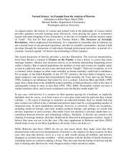 Normal Science: An Example from the Analysis of Dowries