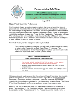 Partnership for Safe Water - American Water Works Association