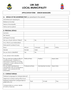 APPLICATION FORM SENIOR MANAGERS