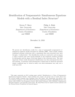 Identification of Nonparametric Simultaneous Equations Models with