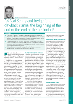 Fairfield Sentry and hedge fund clawback claims