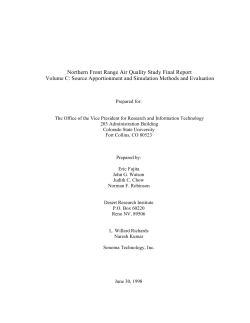 Northern Front Range Air Quality Study Final Report Volume C