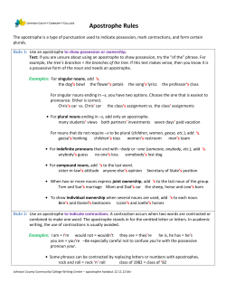 Apostrophe Rules