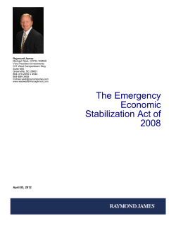 The Emergency Economic Stabilization Act of 2008