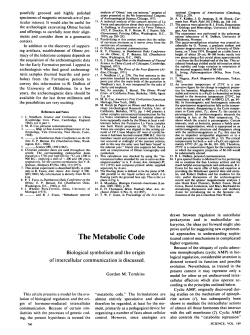 The Metabolic Code