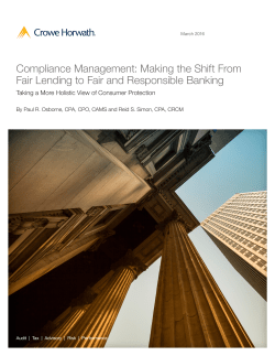 Making the Shift From Fair Lending to Fair and Responsible Banking