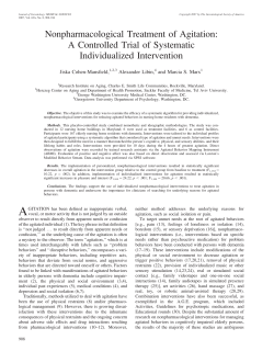 Nonpharmacological Treatment of Agitation: A Controlled Trial of