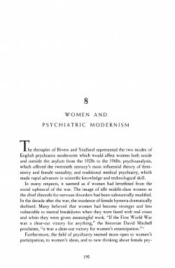 WOMEN AND PSYCHIATRIC MODERNISM