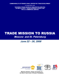 Trade Mission Booklet. - Mid-Atlantic