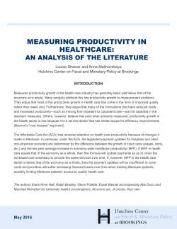 measuring productivity in healthcare