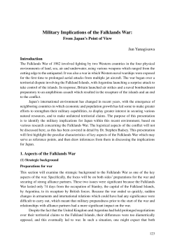 Military Implications of the Falklands War: From Japan`s Point of View