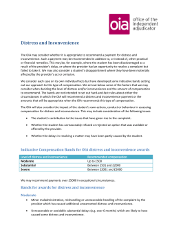 Distress and Inconvenience